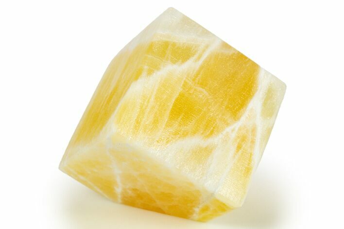 Polished Orange Honeycomb Calcite Cube - Utah #307817
